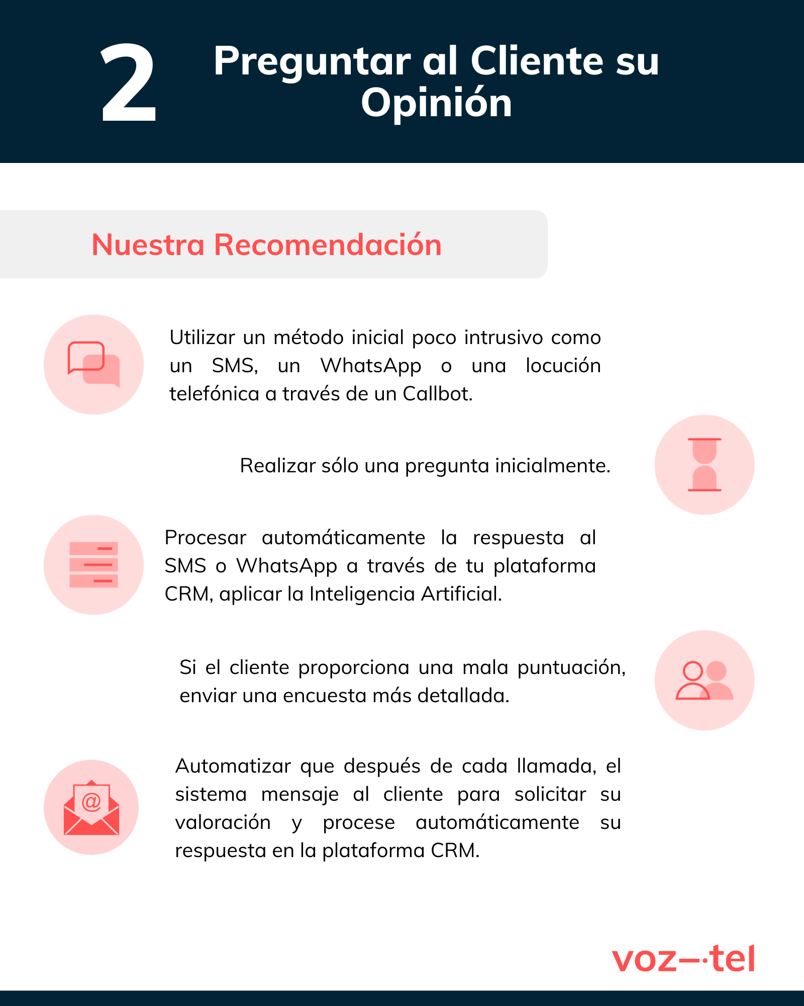 Pregunta al cliente su opinión